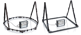 Large loop metal detector with flexible coil