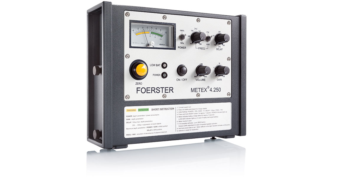 The active EMI metal detector registers conductive metals at up to a depth of 3.3 m