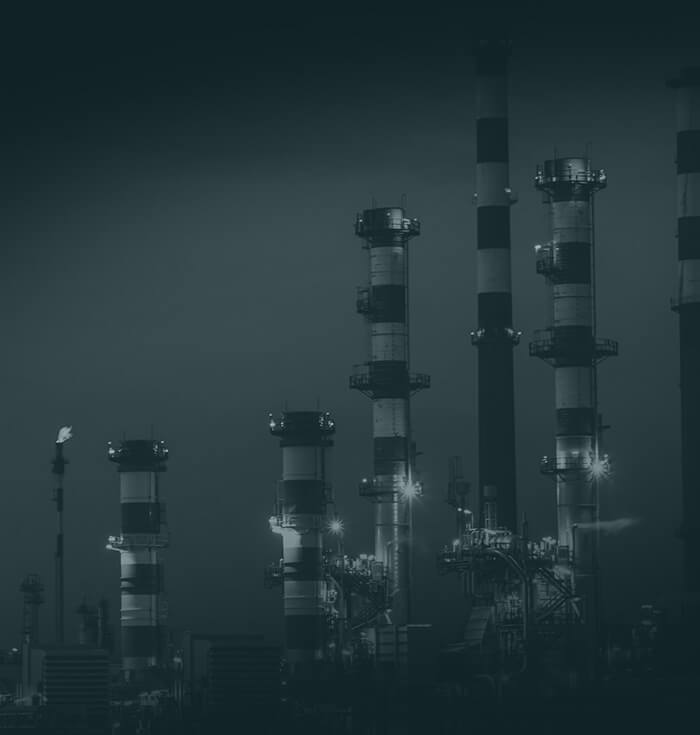 Background image: refinery
